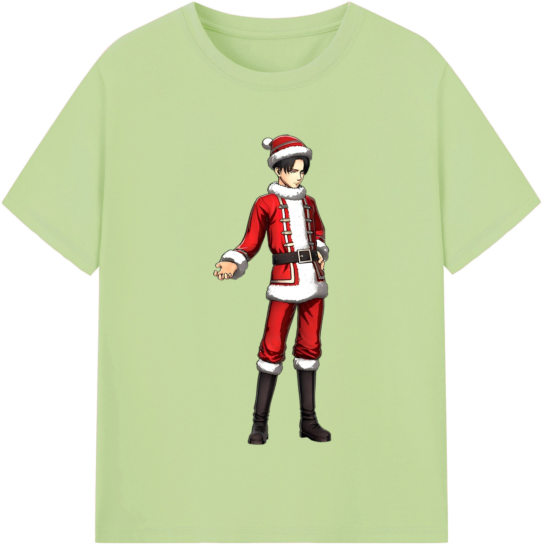 （画像用） 進撃の巨人 リヴァイ·アッカーマン Attack on Titan Levi Ackerman 綿100％半袖Tシャツ（フロントプリント）